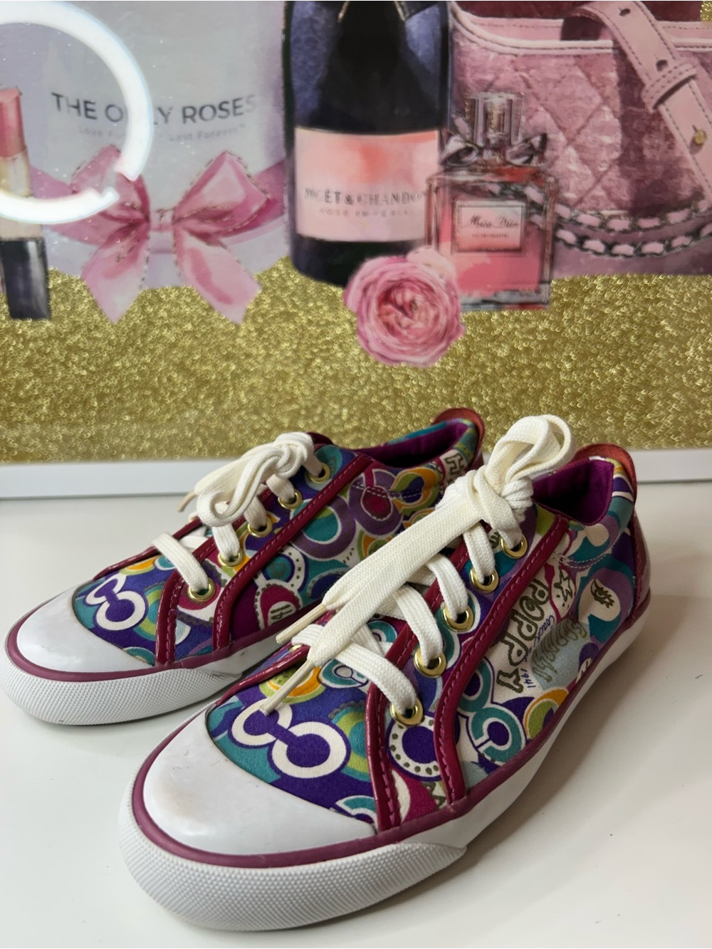 Coach Poppy Graffiti Multicolor Sneakers Size 6B